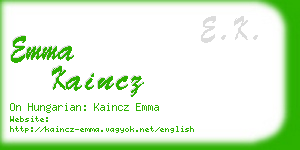 emma kaincz business card